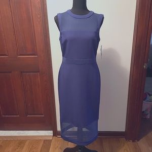 Blue Form Fitting Midi Dress